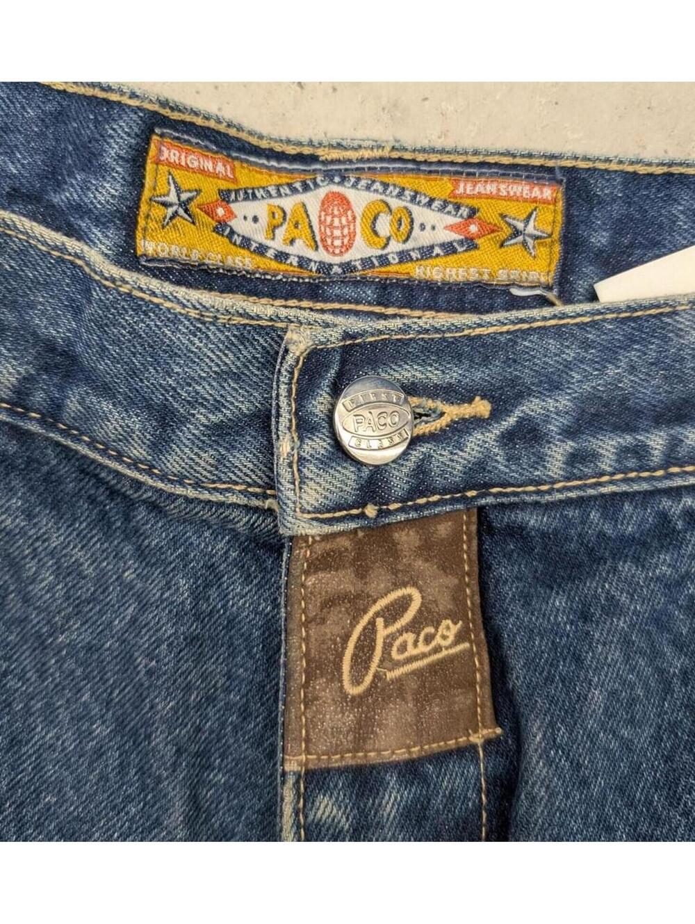 Vintage 90s PACO International Baggy Tapered Blue Jeans - Picture 4 of 8